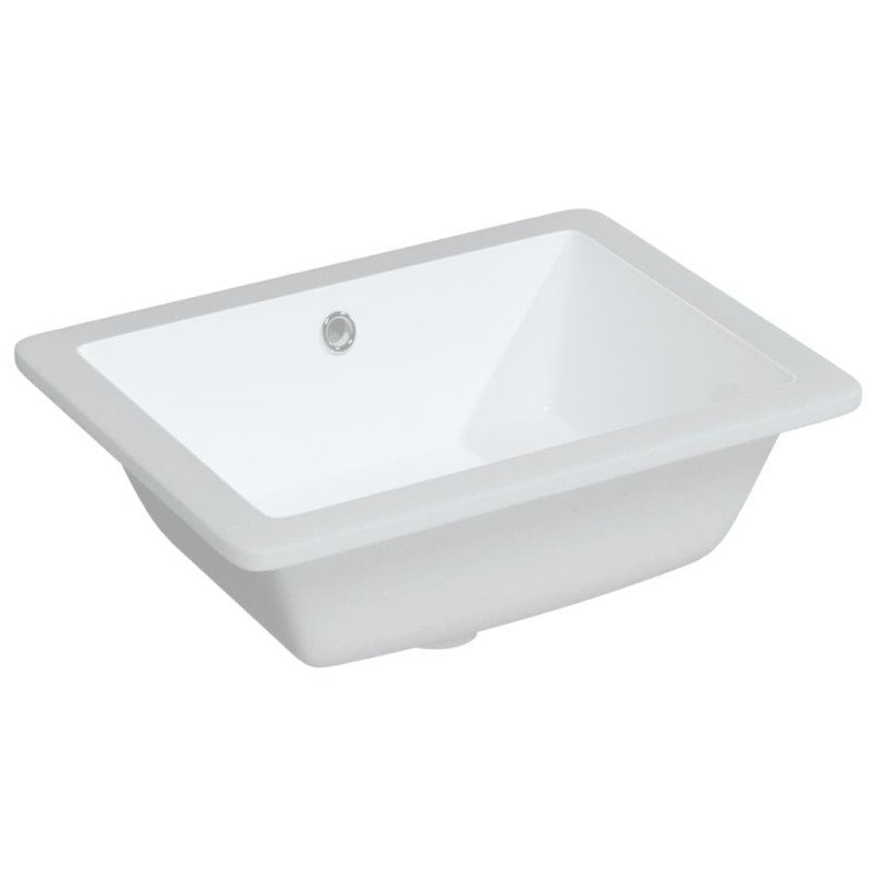vidaXL Kúpeľňové umývadlo biele 46,5x35x18 cm obdĺžnikové keramické