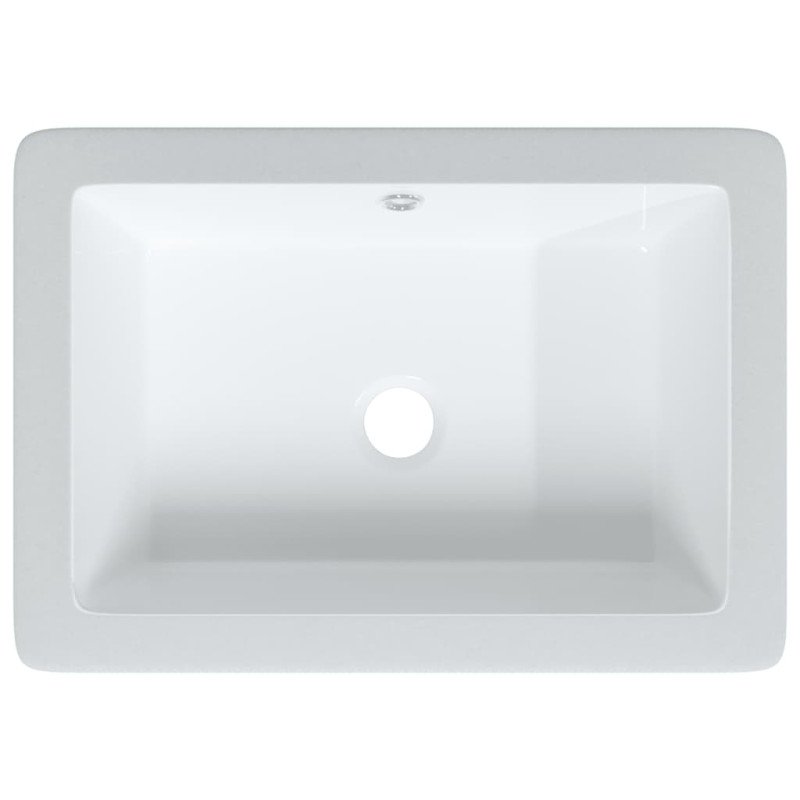 vidaXL Kúpeľňové umývadlo biele 46,5x35x18 cm obdĺžnikové keramické