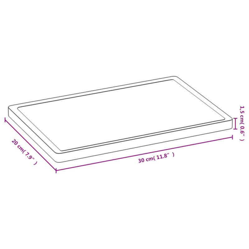 vidaXL Doska na krájanie 30x20x1,5 cm bambus
