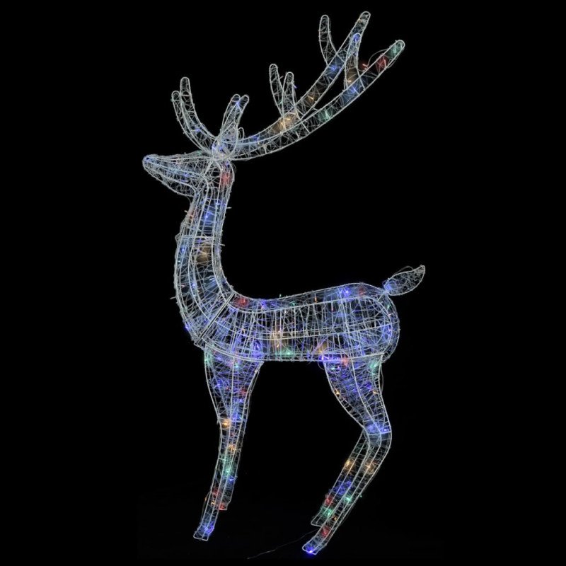 vidaXL XXL Akrylový vianočný sob 250 LED 180 cm farebný