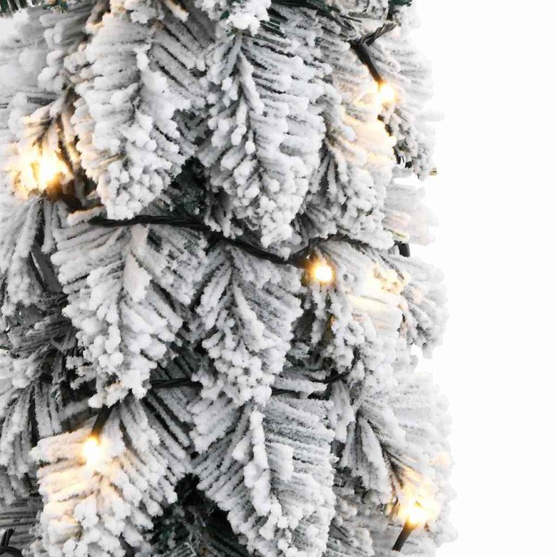 vidaXL Umelý osvetlený vianočný stromček so 45 LED a snehom 90 cm