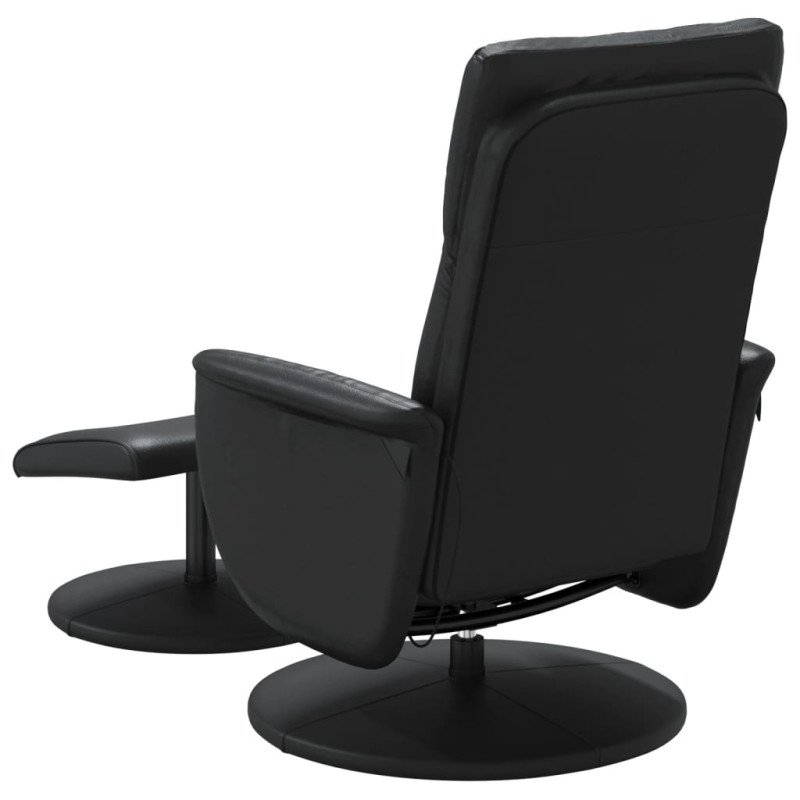 vidaXL Sklápacie masážne kreslo s podnožkou čierne umelá koža