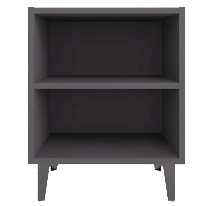 vidaXL Nočné stolíky s kovovými nohami 2 ks, sivé 40x30x50 cm