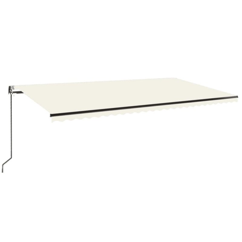 vidaXL Automatická markíza, LED a senzor vetra 600x350 cm, krémová