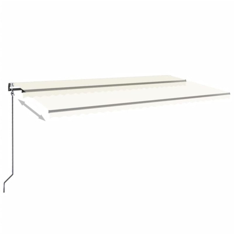 vidaXL Automatická markíza, LED a senzor vetra 600x350 cm, krémová