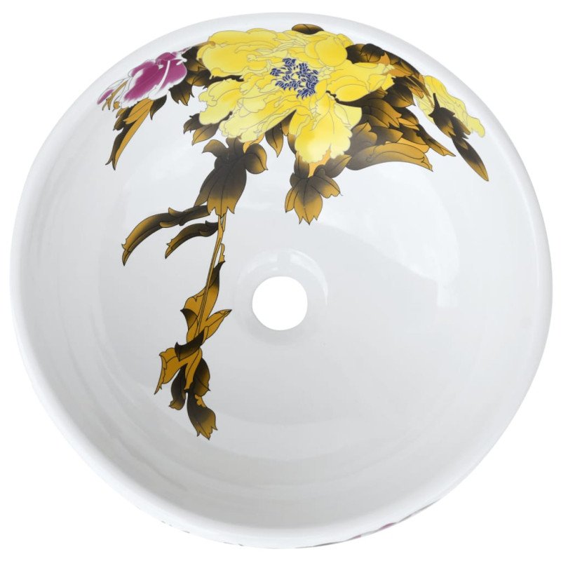 vidaXL Umývadlo na dosku viacfarebné okrúhle Φ41x14 cm keramické