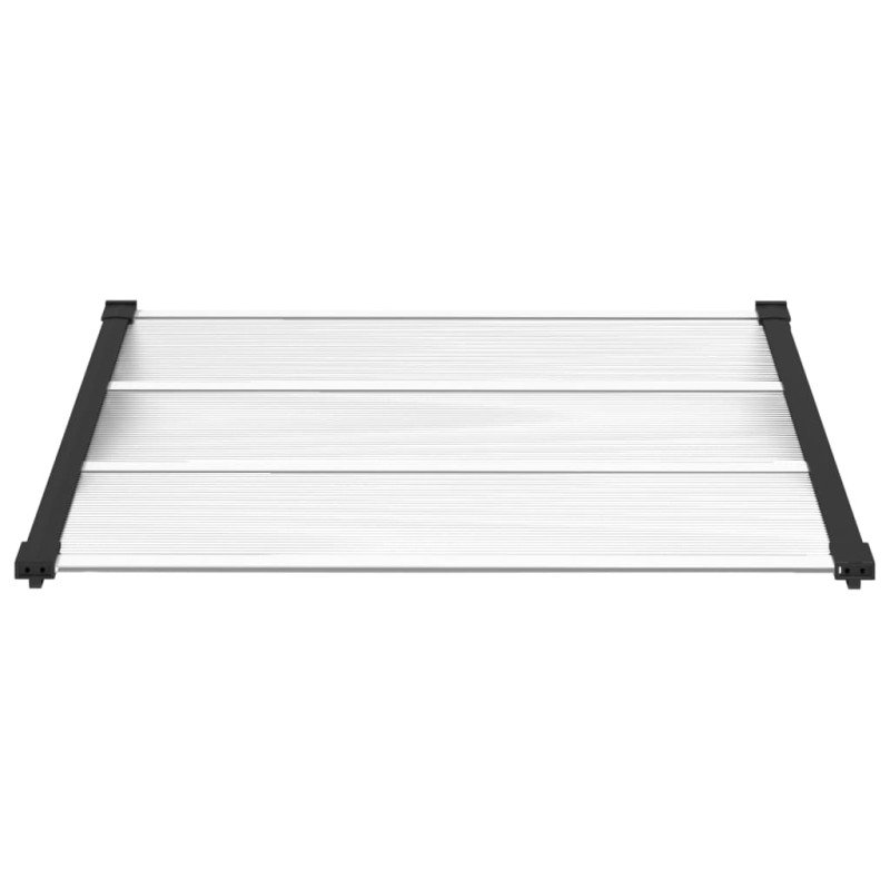 vidaXL Vchodová strieška čierna a priehľadná 122x90cm polykarbonát