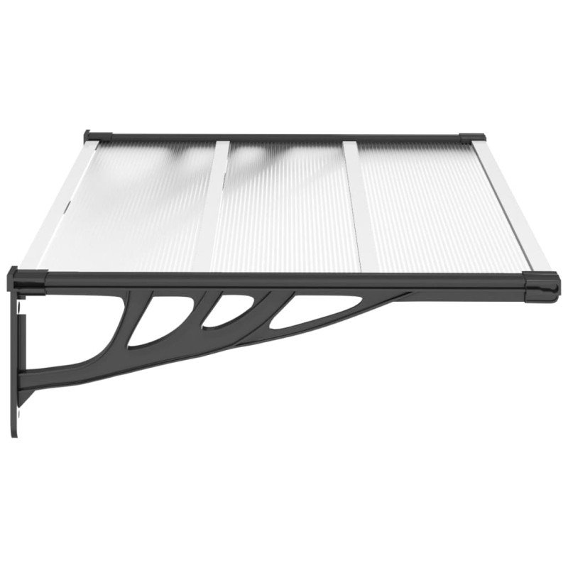 vidaXL Vchodová strieška čierna a priehľadná 122x90cm polykarbonát