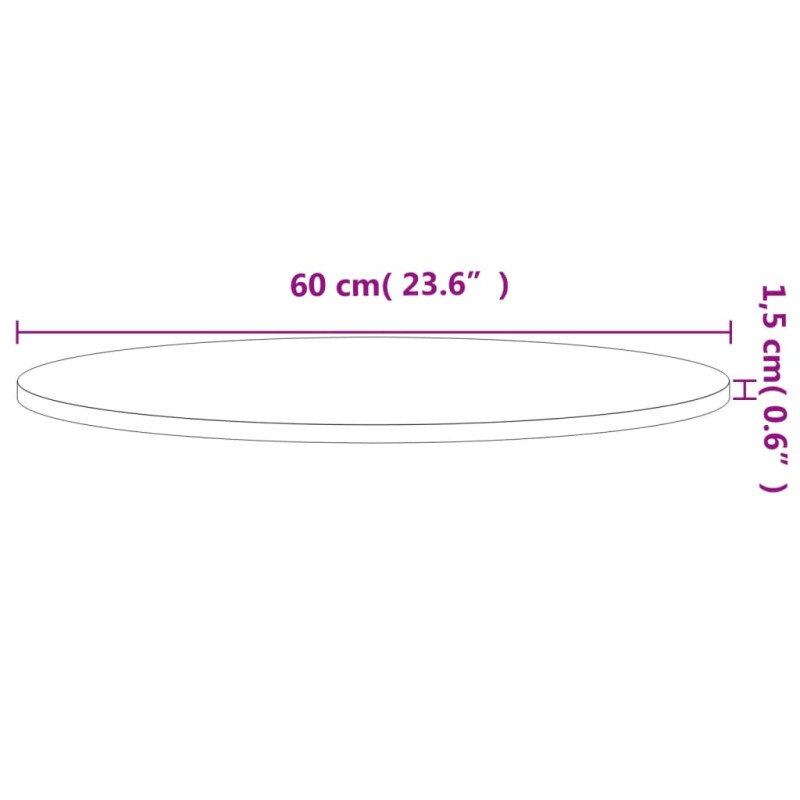 vidaXL Stolová doska Ø60x1,5 cm okrúhla masívny buk