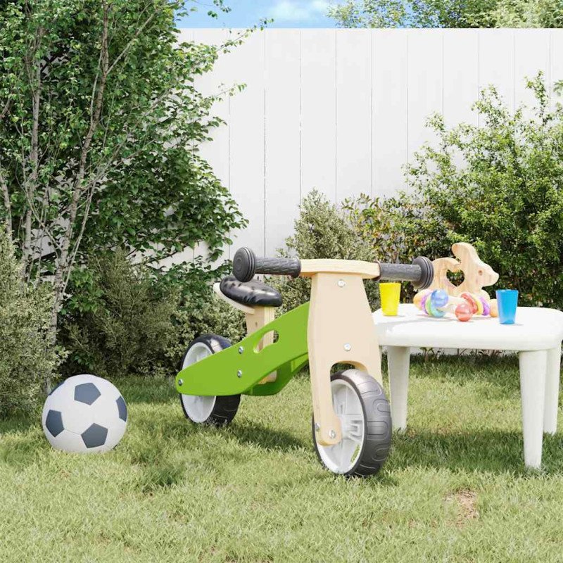 vidaXL Balančný bicykel pre deti 2 v 1 zelený