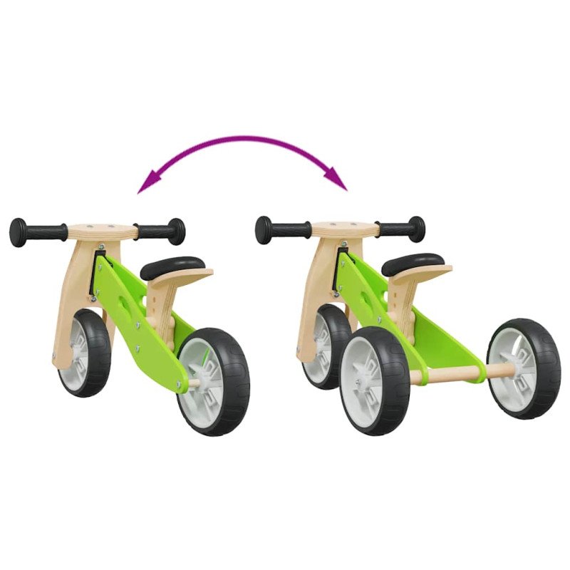vidaXL Balančný bicykel pre deti 2 v 1 zelený
