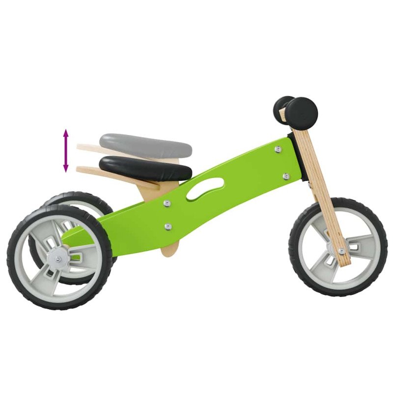 vidaXL Balančný bicykel pre deti 2 v 1 zelený
