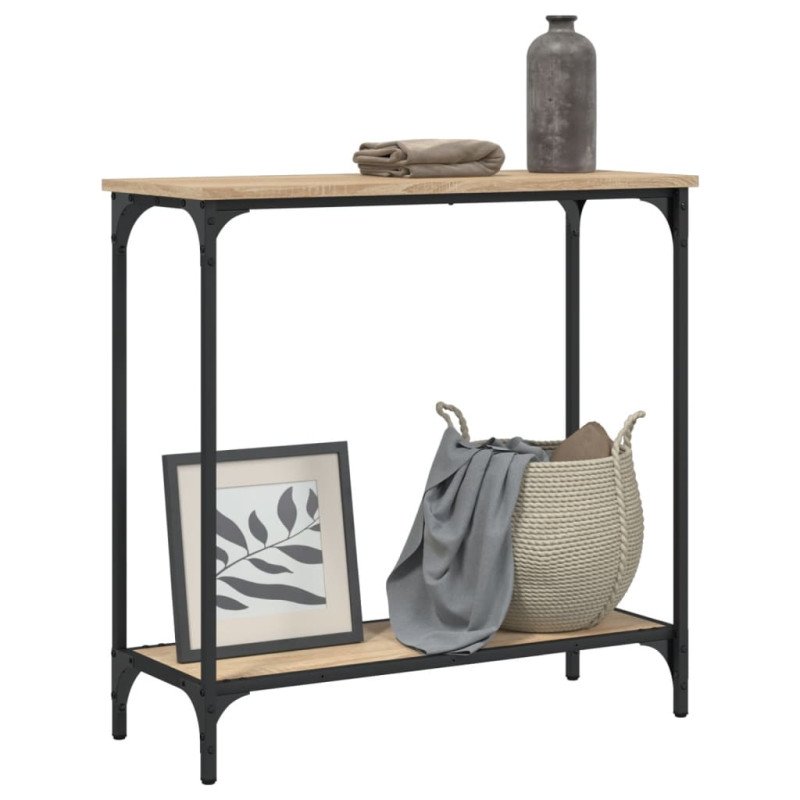 vidaXL Konzolový stolík dub sonoma 75x30,5x75 cm kompozitné drevo