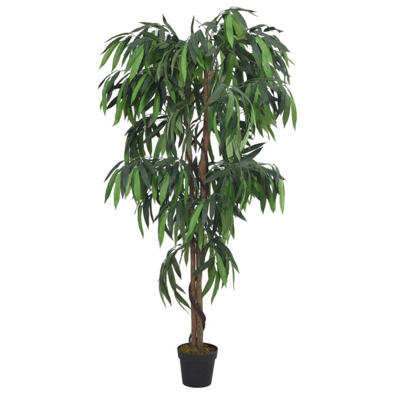 vidaXL Umelý mangový strom 600 listov 150 cm zelený