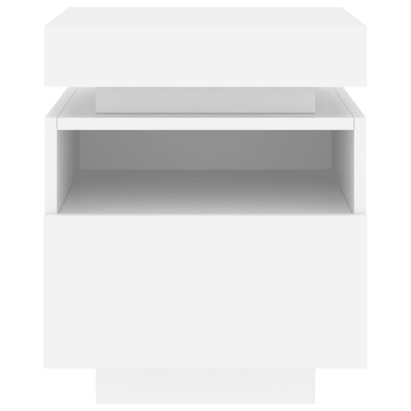 vidaXL Nočné stolíky s LED svetlami 2 ks biele 40x39x48,5 cm