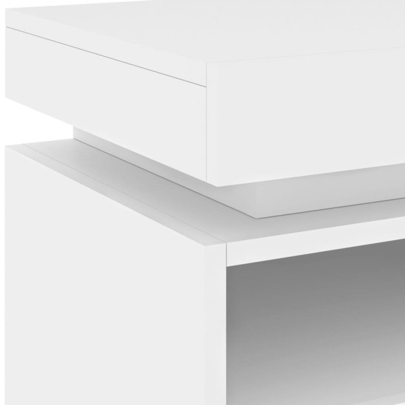 vidaXL Nočné stolíky s LED svetlami 2 ks biele 40x39x48,5 cm