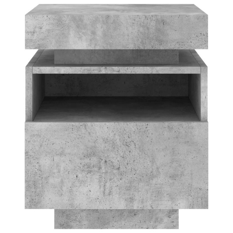 vidaXL Nočné stolíky s LED svetlami 2 ks betónovo sivé 40x39x48,5 cm