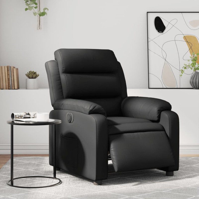vidaXL Elektrické sklápacie kreslo čierne umelá koža