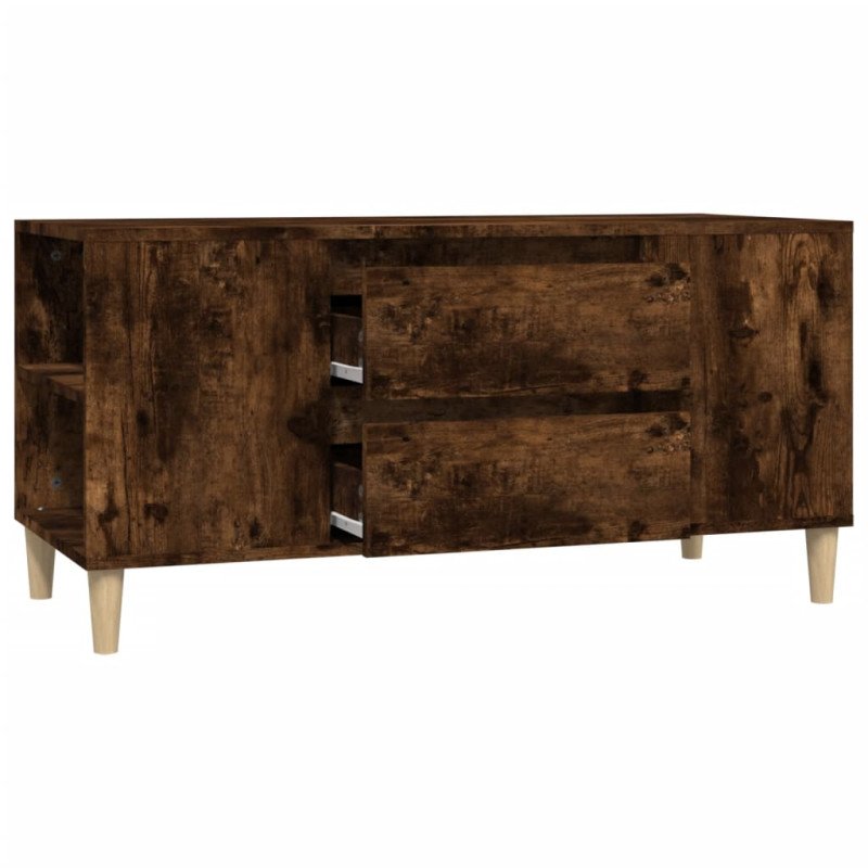 vidaXL TV skrinka dymový dub 102x44,5x50 cm spracované drevo