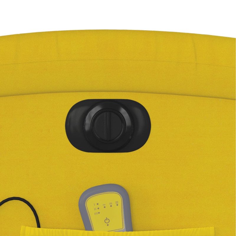 vidaXL Elektrické zdvíhacie masážne sklápacie kreslo žlté zamat