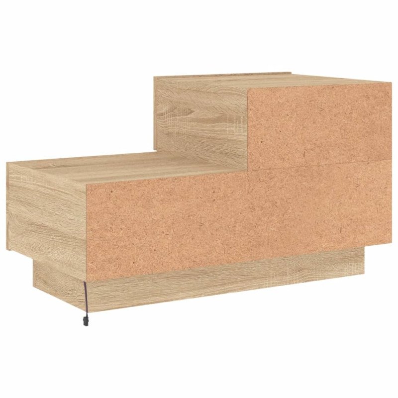 vidaXL Nočný stolík s LED svetlami dub sonoma 70x36x40,5 cm