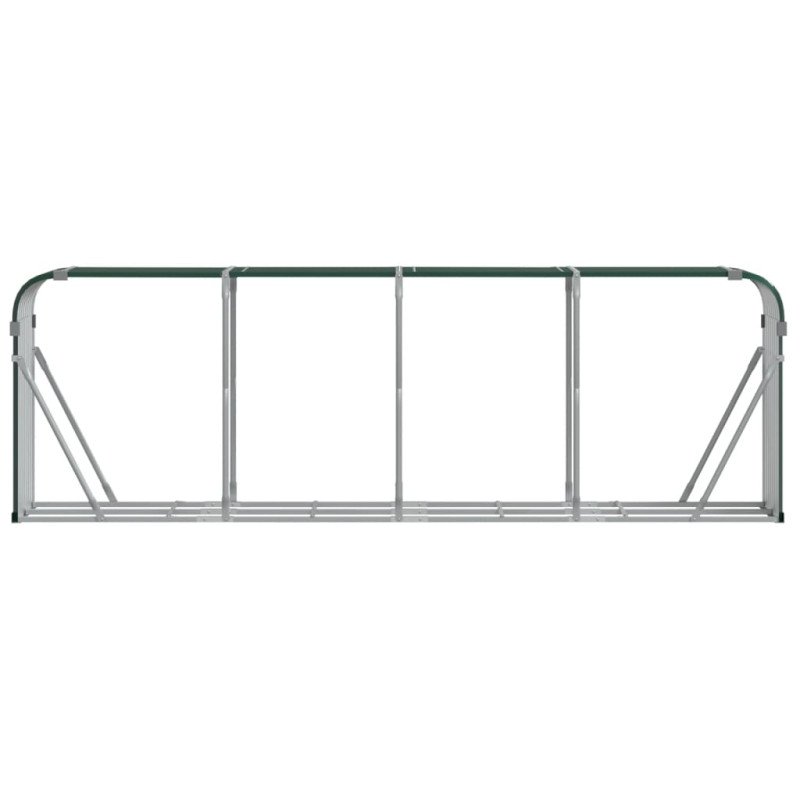 vidaXL Držiak na polená zelený 300x45x100 cm pozinkovaná oceľ