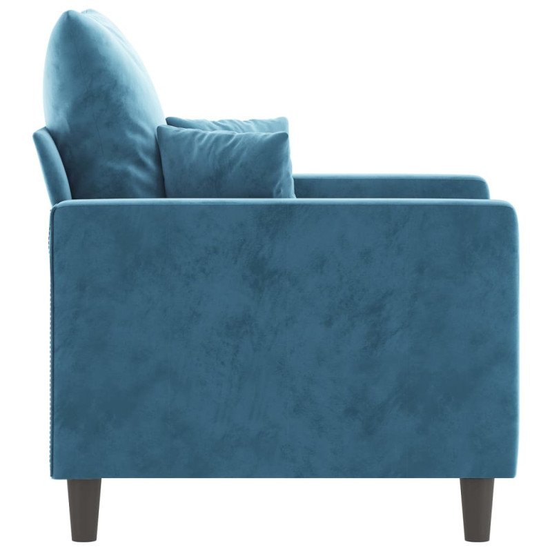 vidaXL Kreslo modré 60 cm zamat
