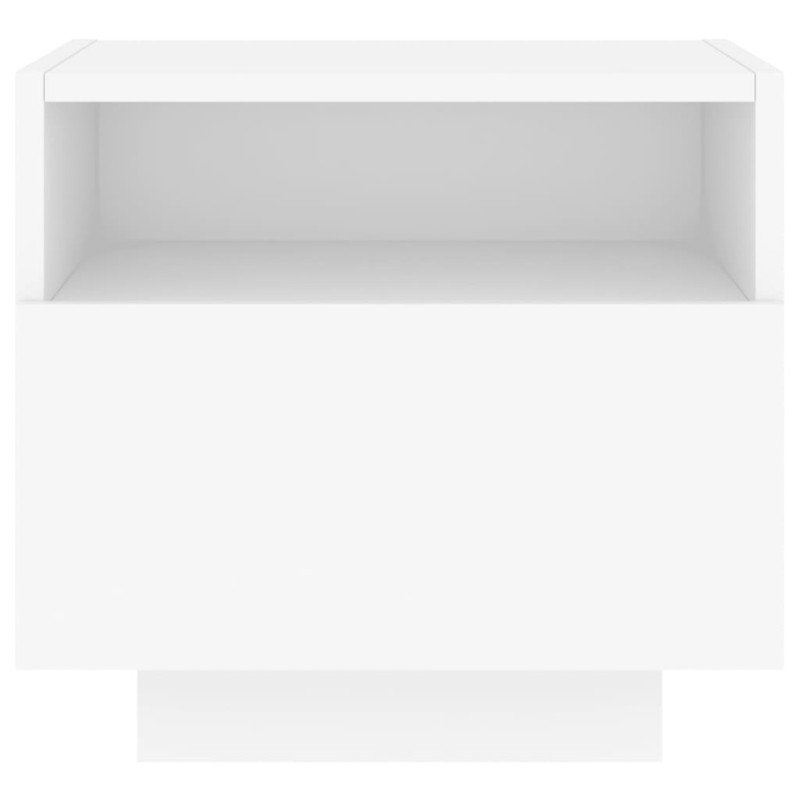 vidaXL Nočný stolík s LED svetlami biely 40x39x37 cm