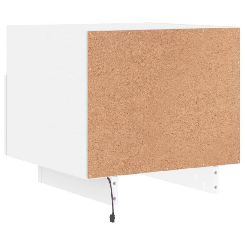 vidaXL Nočný stolík s LED svetlami biely 40x39x37 cm