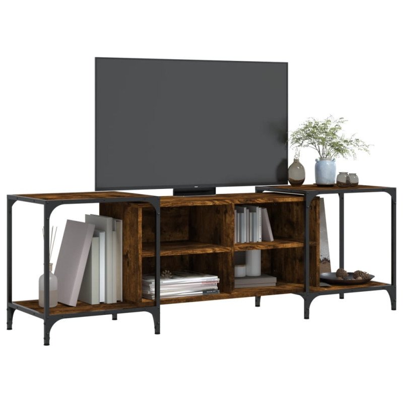 vidaXL TV skrinka dymový dub 153x37x50 cm kompozitné drevo