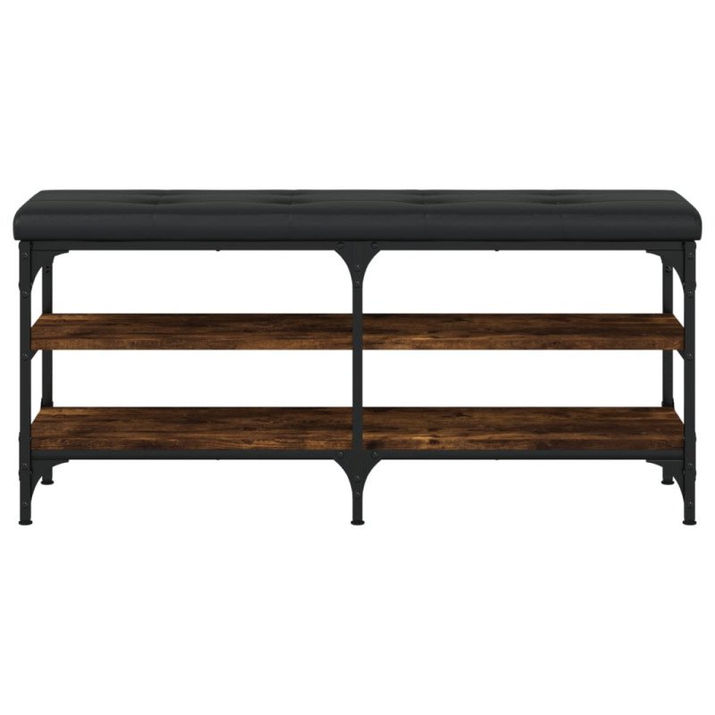 vidaXL Lavička na topánky dymový dub 102x32x47 cm kompozitné drevo