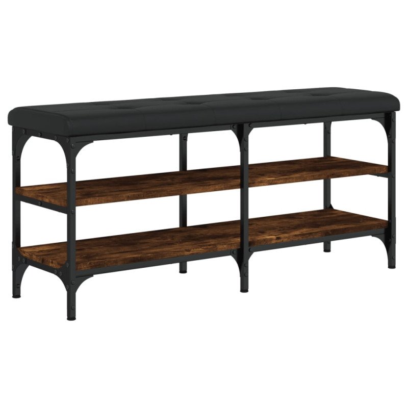 vidaXL Lavička na topánky dymový dub 102x32x47 cm kompozitné drevo