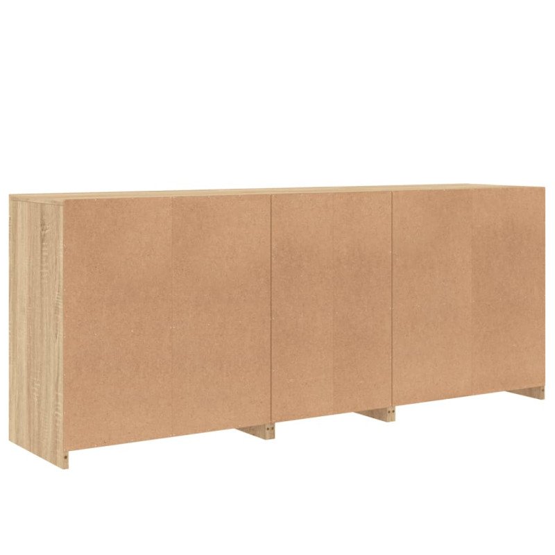 vidaXL Komoda s LED svetlami dub sonoma 162x37x67 cm