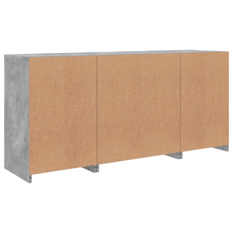 vidaXL Komoda s LED svetlami betónovo-sivá 142,5x37x67 cm