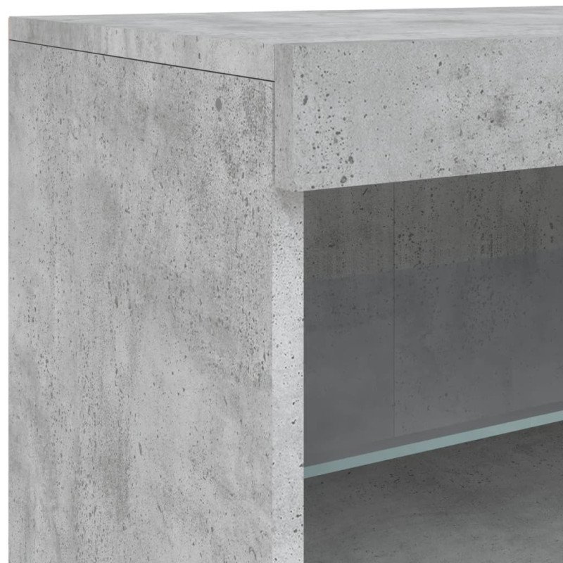 vidaXL Komoda s LED svetlami betónovo-sivá 142,5x37x67 cm