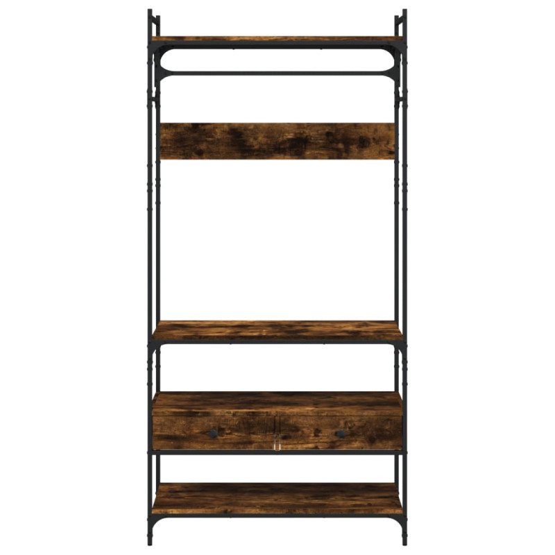 vidaXL Šatník so zásuvkami dymový dub 89x39x184,5 cm kompozitné drevo