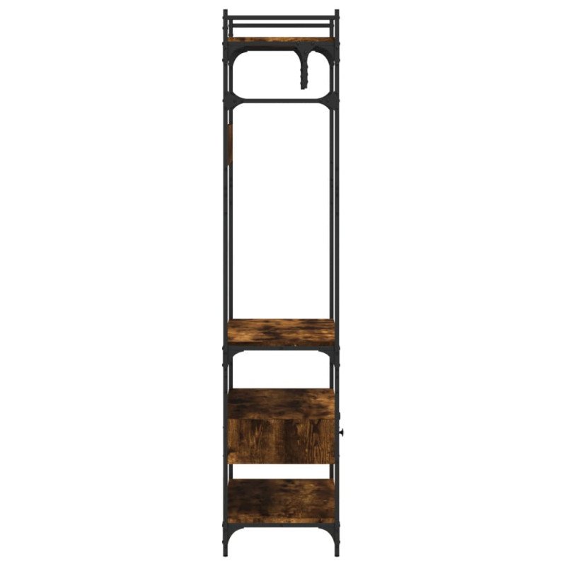 vidaXL Šatník so zásuvkami dymový dub 89x39x184,5 cm kompozitné drevo