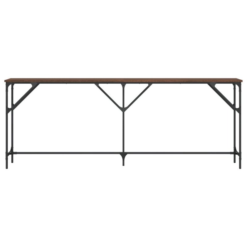 vidaXL Konzolový stolík hnedý dub 200x29x75 cm kompozitné drevo
