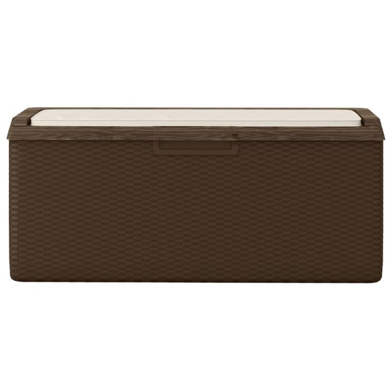 vidaXL Záhradný úložný box s podsedákom hnedý 350 l PP