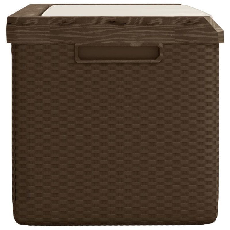 vidaXL Záhradný úložný box s podsedákom hnedý 350 l PP