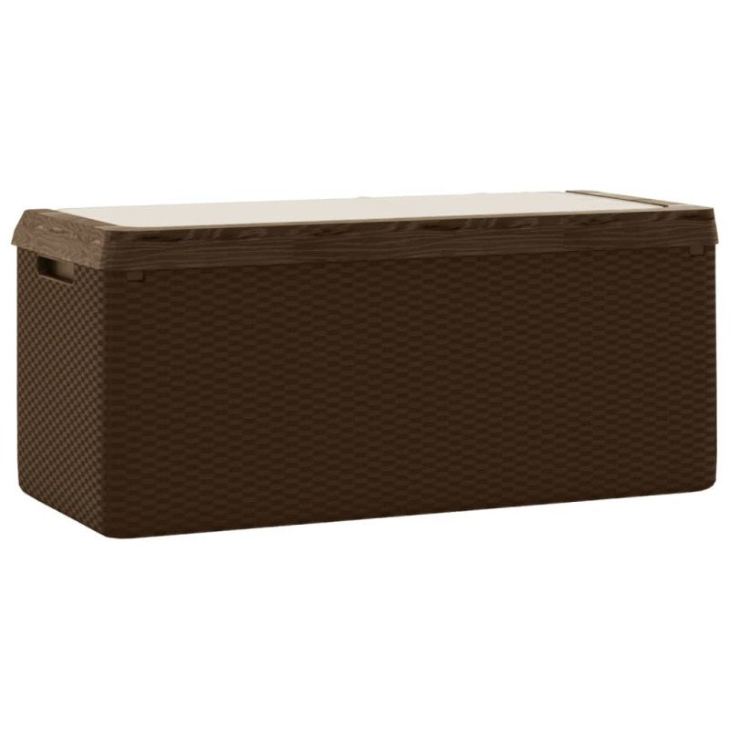 vidaXL Záhradný úložný box s podsedákom hnedý 350 l PP