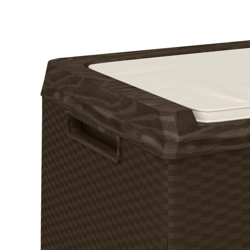 vidaXL Záhradný úložný box s podsedákom hnedý 350 l PP