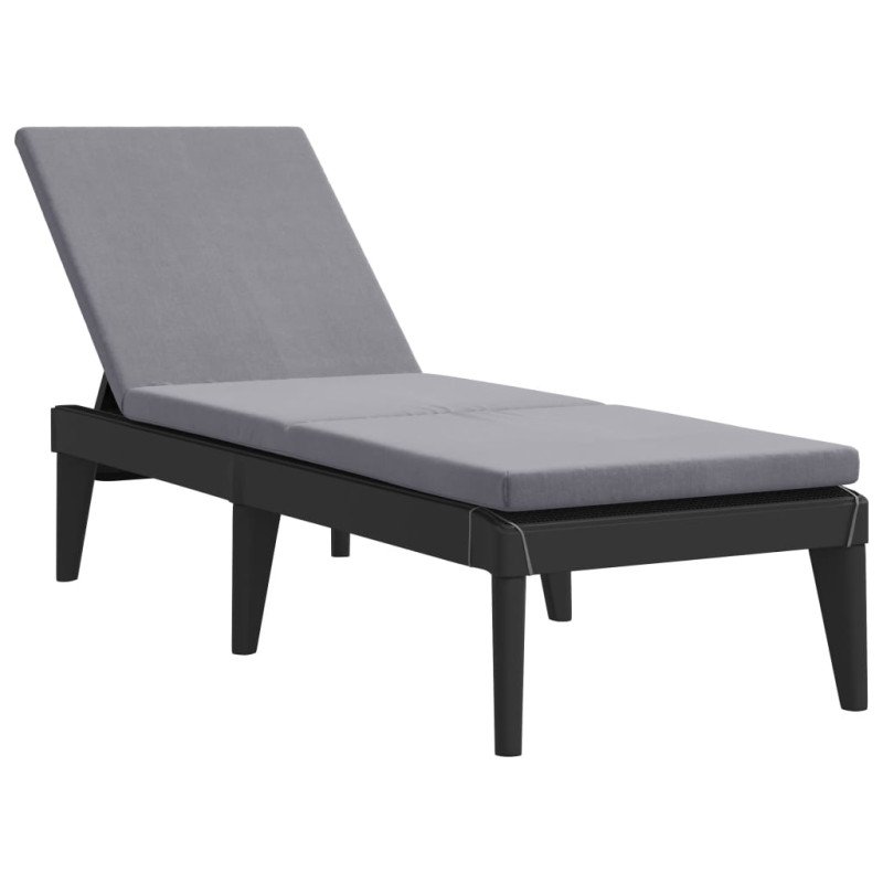 vidaXL Lehátko s podložkou antracitové 186x60x29 cm PP