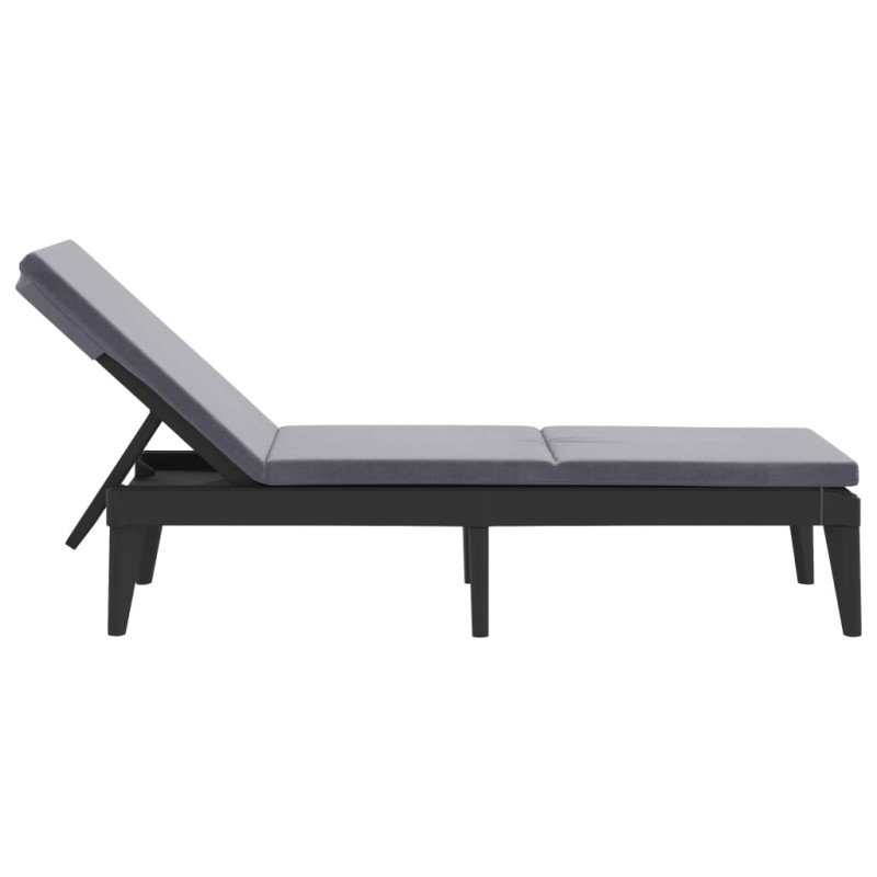 vidaXL Lehátko s podložkou antracitové 186x60x29 cm PP