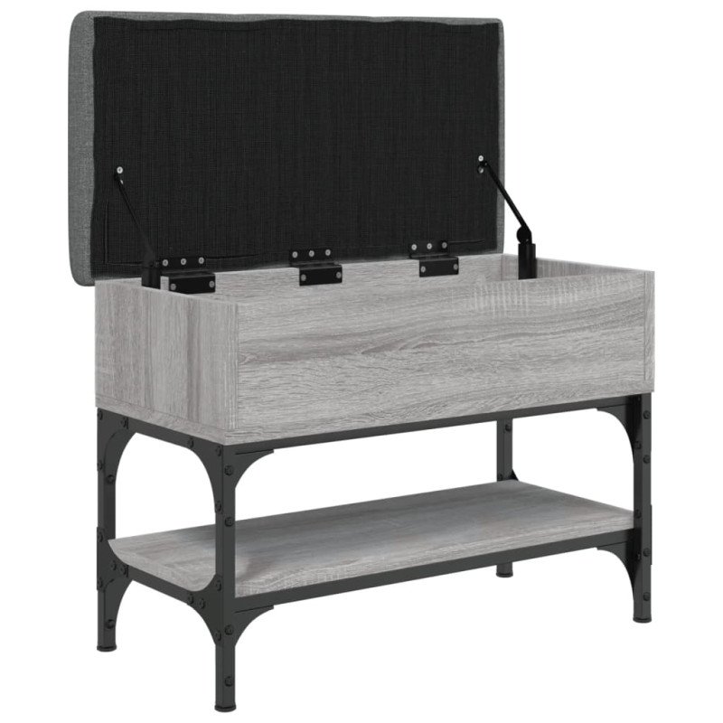 vidaXL Lavička na topánky sivá sonoma 62x32x45 cm kompozitné drevo