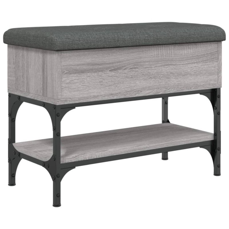 vidaXL Lavička na topánky sivá sonoma 62x32x45 cm kompozitné drevo