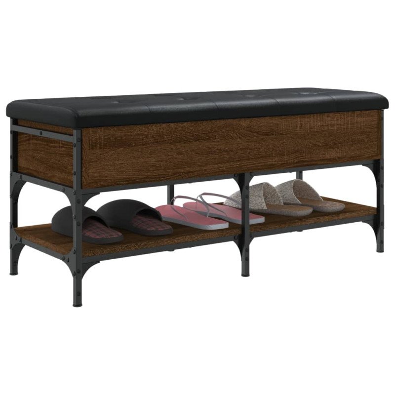 vidaXL Lavička na topánky hnedý dub 102x42x45 cm kompozitné drevo