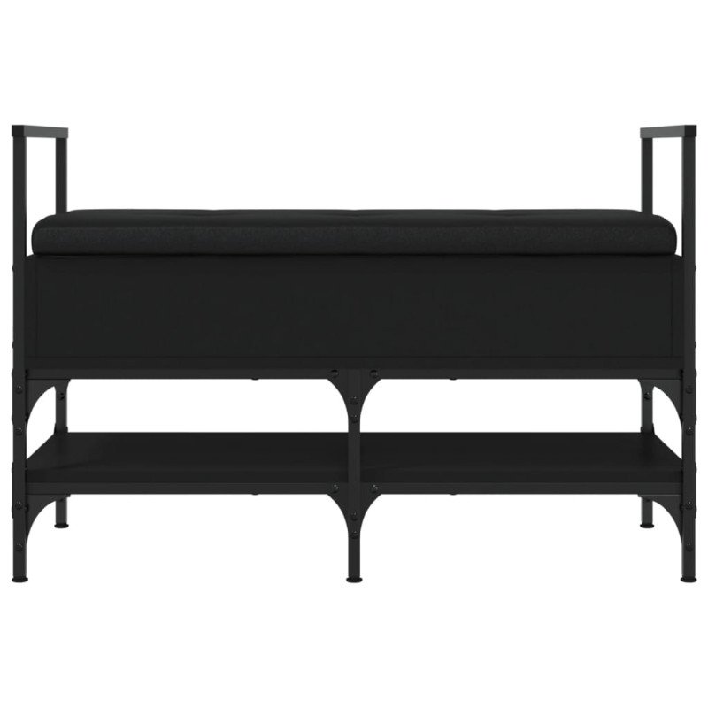 vidaXL Lavička na topánky čierna 85,5x42x57,5 cm kompozitné drevo