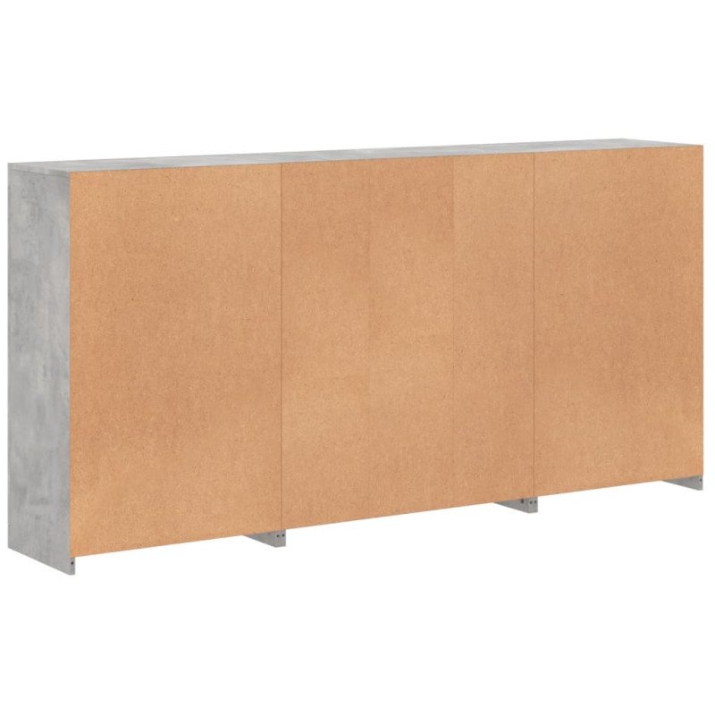 vidaXL Komoda s LED svetlami betónovo-sivá 202x37x100 cm
