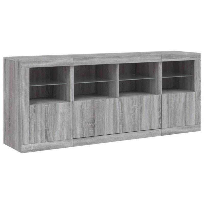 vidaXL Komoda s LED svetlami sivá sonoma 163x37x67 cm